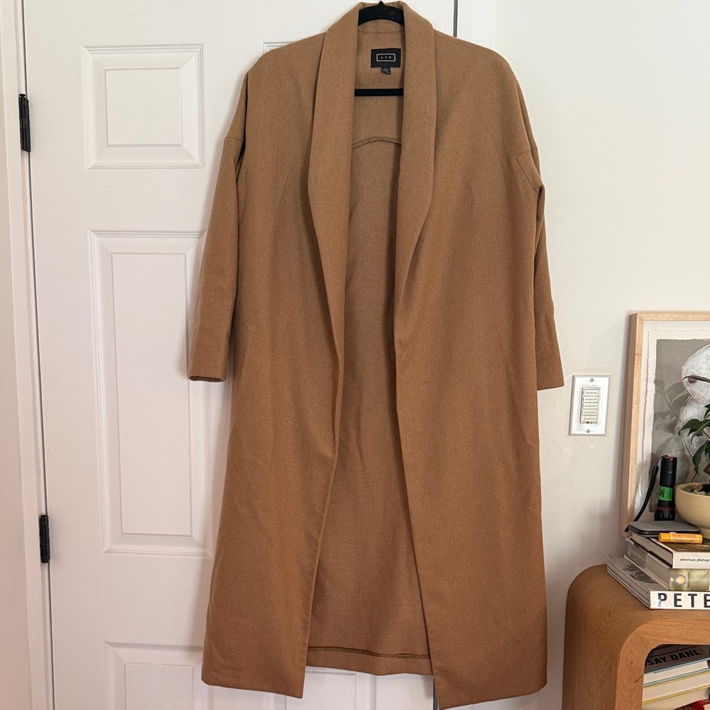 AYR Camel/Tan Oversized Long Open Coat